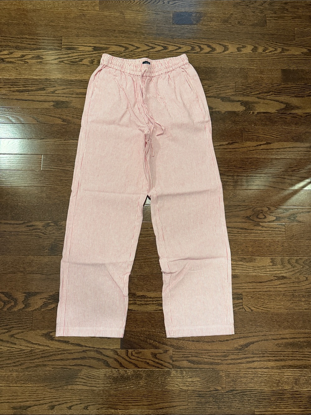 J. Crew Pink Striped Cropped Pants XS, 0 Linen